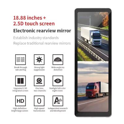 Truck Blind Spot Camera System 1080P Dual Lens Side View Camera 18.88 Inch Monitor voor Semi Truck Trailer Commerciële voertuig