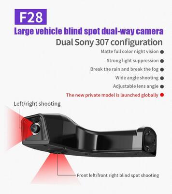 Truck Blind Spot Camera System 1080P Dual Lens Side View Camera 18.88 Inch Monitor voor Semi Truck Trailer Commerciële voertuig