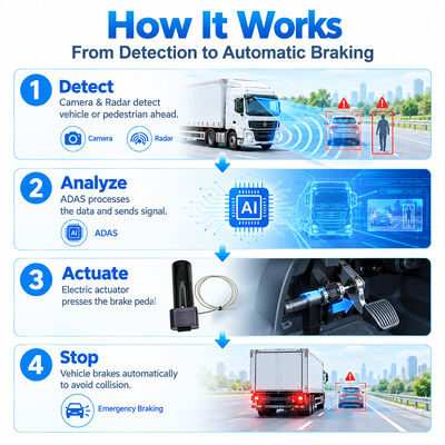 AEBS Automatisch Noodremsysteem met 77GHz Millimetergolf Radar ADAS + DMS en 4G GPS Tracking voor Voertuigveiligheid