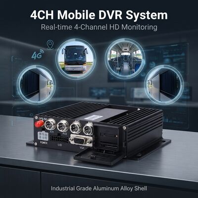 4-kanaals mobiele DVR met GPS-tracker en 1080P autovideocamera voor busbeveiligingssysteem