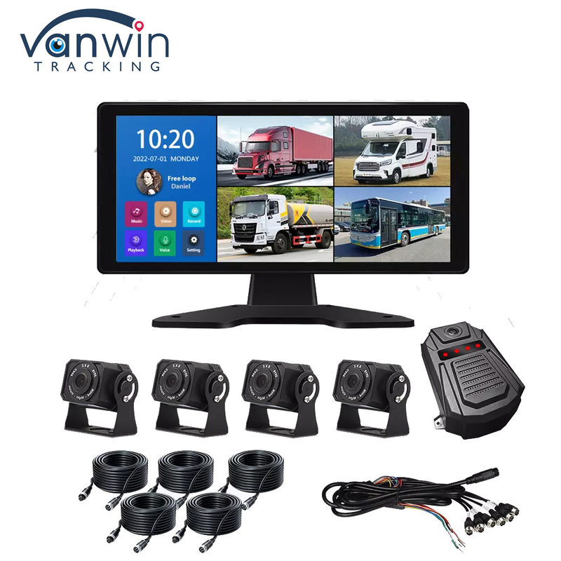 AI Car DVR System BSD Alarm 360° 4CH 10,36 inch Monitor met Recorder voor Truck