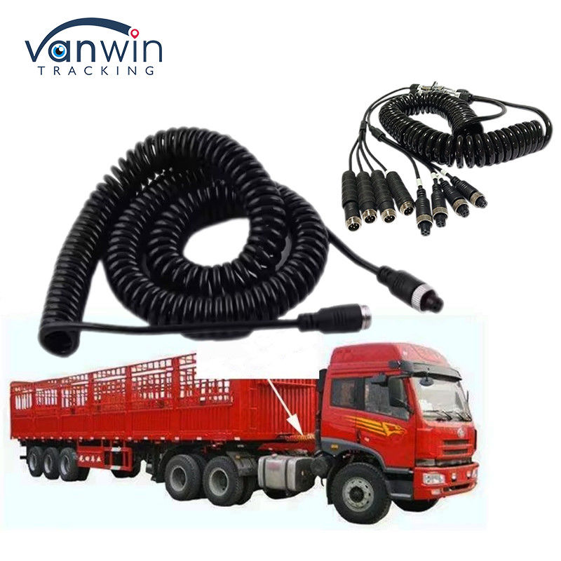 Auto Video luchtvaart Veerdraad aanhangwagen connector draad 4-pin/RCA spiraalverlenging gekrulde kabel