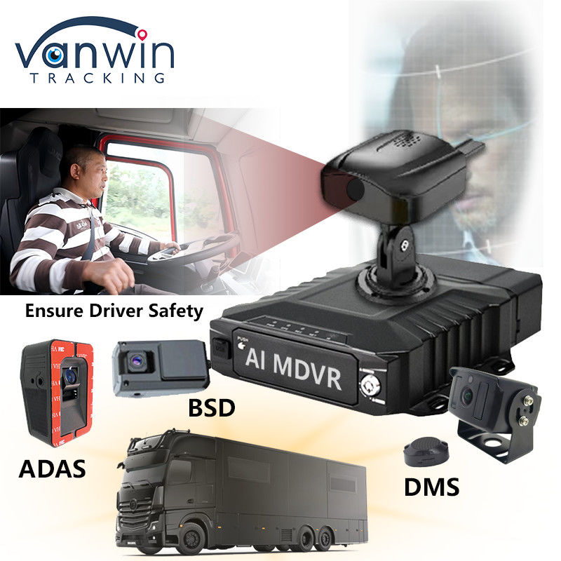 H.265 8CH HDD Mobile DVR Advanced Driving DSM ADAS BSD AI Voetgangersensorsysteem