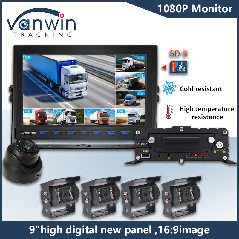9 inch 8 Channel AHD Monitor Video 1080P Auto LCD IPS Monitor voor Bus Truck Trailer