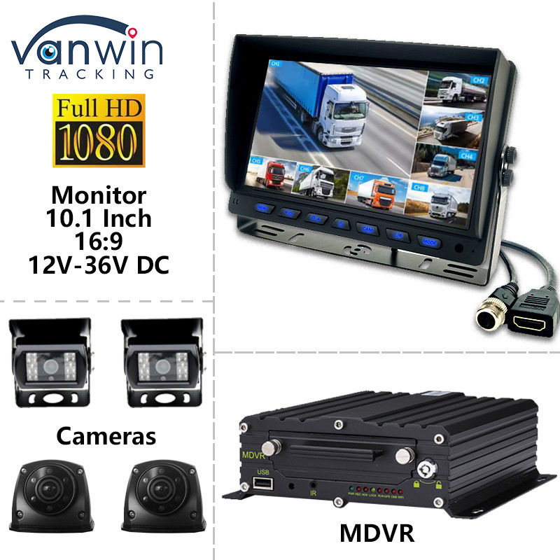 10.1 inch AHD Car Screen Display 8CH MDVR Camera 1080P Kleur TFT Car Monitor Systems