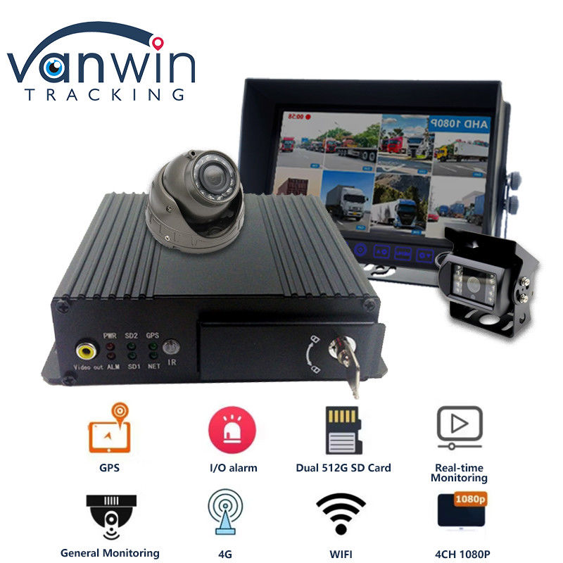 MAX 512GB Dual SD Card Storage 4CH Mobile DVR Met 4G GPS 1080P Full HD SD Card Mdvr
