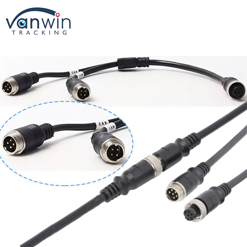 6 pin luchtvaart vrouwelijke tot dubbele 4P mannelijke luchtvaart adapter kabel voor voertuig beveiligingssysteem