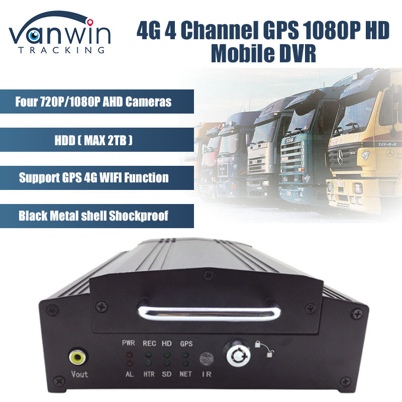 4CH 4G HDD Mobiele DVR GPS WiFi Live Video Auto CCTV DVR Truck Cmsv6 systeem
