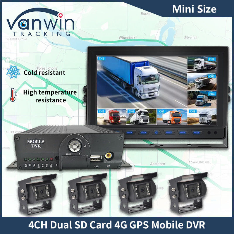 H.265 4CH Full HD Mobiele DVR Live Stream Blackbox Recorder 4G Wifi GPS Voertuig CCTV
