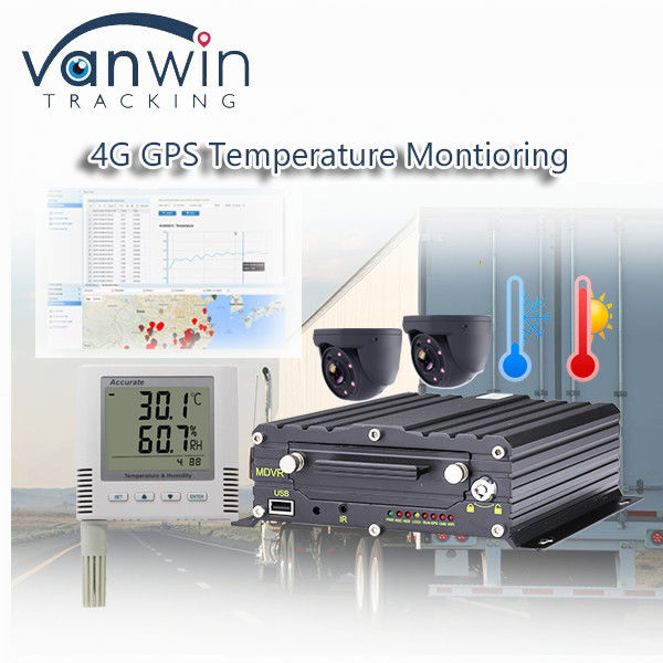 Draadloze 4CH 4G GPS-video-opnemer Temperatuurbewaking voor koelvoertuigen