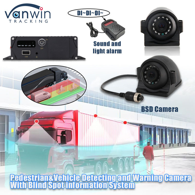 1080P AHD IP69K BSD AI Camera Blind Spot Detection System Hulp met geluid en licht alarm
