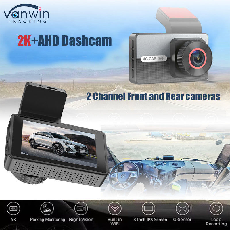 2K 1080P Dual Dash Cam WiFi APP Control Nachtzicht Parkeermonitor G-Sensor Voor Auto