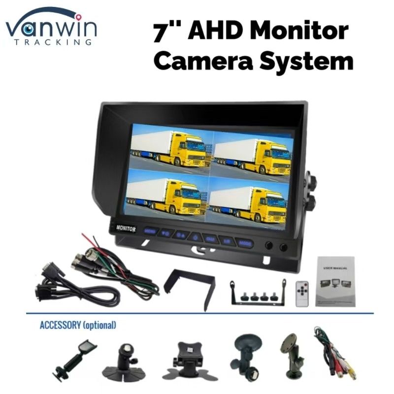 7-inch AHD Quad-Channel Split Car Monitor Vehicle Display Monitoring Systeem