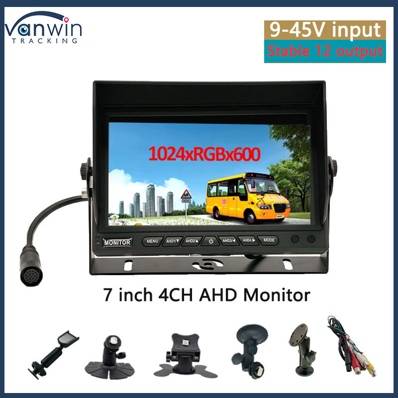 Auto Monitor 7 inch VGA Output CCTV Auto-compatibele beveiligingsbewakingsscherm met zonnekop met U-stand