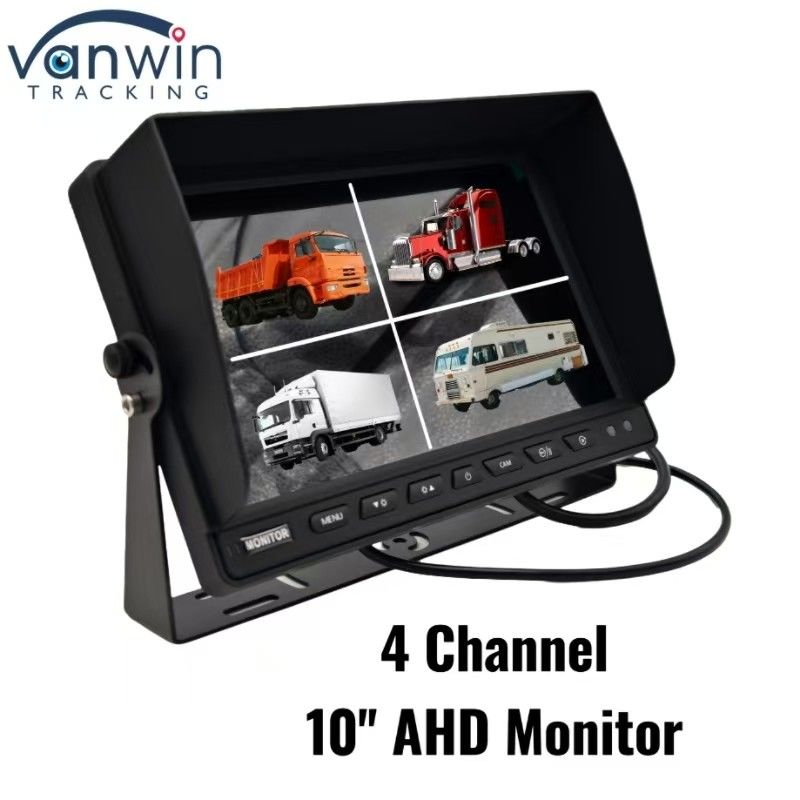 Zwarte High Definition 4 Channel Car Monitor 7 "9" 10" Grootte Optioneel voor een verscheidenheid van voertuigen System PAL / NTSC