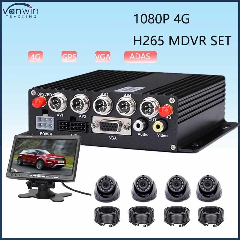 4CH MDVR ADAS met GPS 4G Wi-fi HDD Optioneel tijdmonitoring truck
