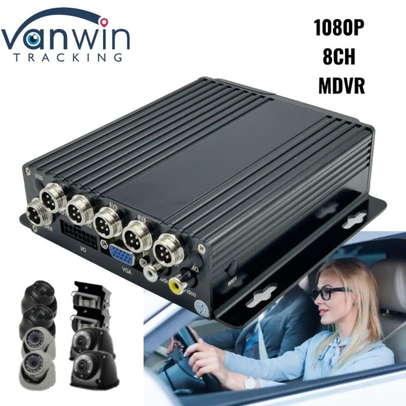 4G SD-kaart MDVR 1080P 8-kanaal voertuigrecorder met GPS-functie geschikt voor elke vloot