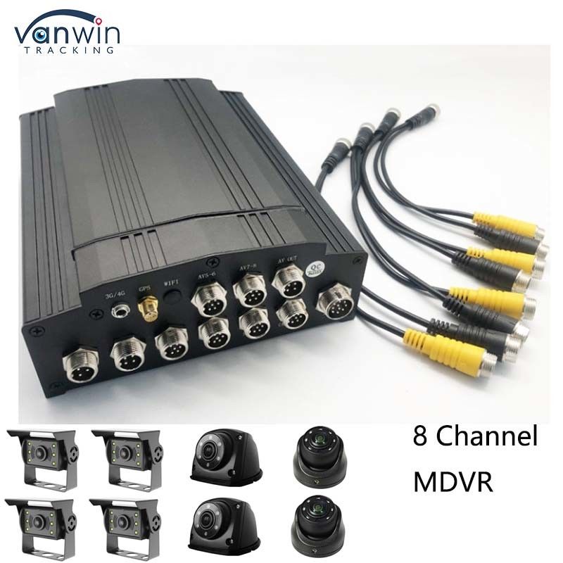 Zware 8CH mobiele CCTV-recorder 1080P AHD & SD-kaart back-up voor taxi / bus / vrachtwagen