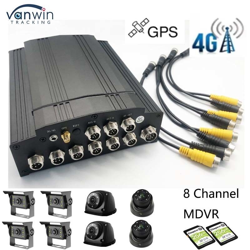 Full HD 1080P 8CH Mobile DVR SD-kaart 4G GPS H.265 CMSV6 Bus Truck DVR beveiligingssysteem