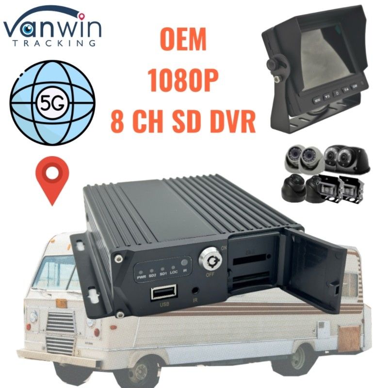 8-kanaals SD-kaart MDVR 5G GPS-voertuigtracker 1080P videorecorder voor vrachtwagenbus