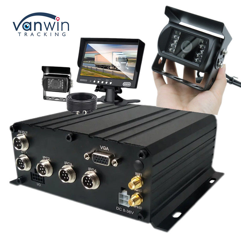 In-vehicle 4CH AHD 1080P mobiel bewakingssysteem met HDD-opslag en HD-monitoringdisplay