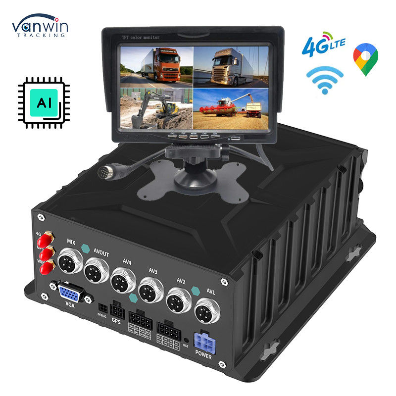 4CH 1080P Vehicle Monitoring Reverse Backup Camera AI MDVR System voertuig gps tracker