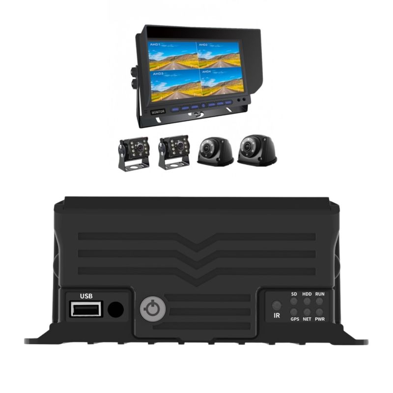 4 kanaal AI MDVR met GPS Vehicle Tracker Blind Spot Detection Vehicle Mounted Hard Disk Recorder