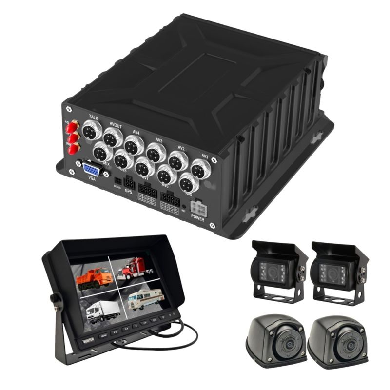 AI-aangedreven 8-kanaals mobiele DVR met GPS en bestuurder gedrag beheer voor voertuigbewaking