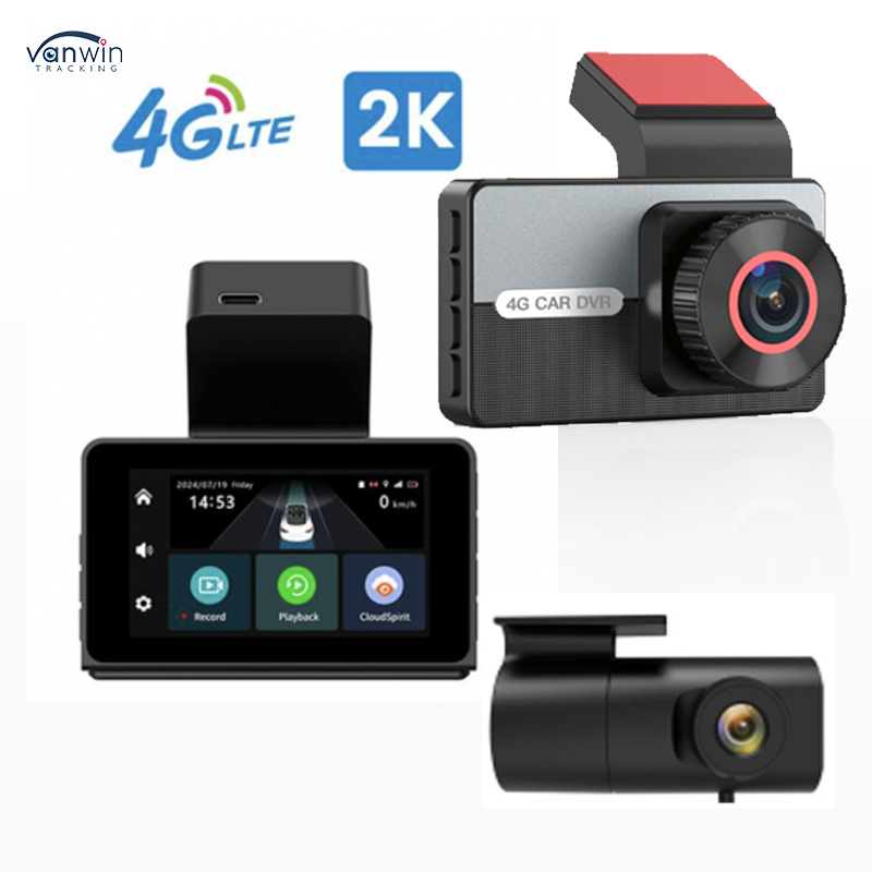 Geavanceerde 2K 4G SIM-kaart Dubbele Lens GPS Dashcam Nachtzicht WDR Loop Opname Functies Compatibel met Slimme VW Auto's Android IPS