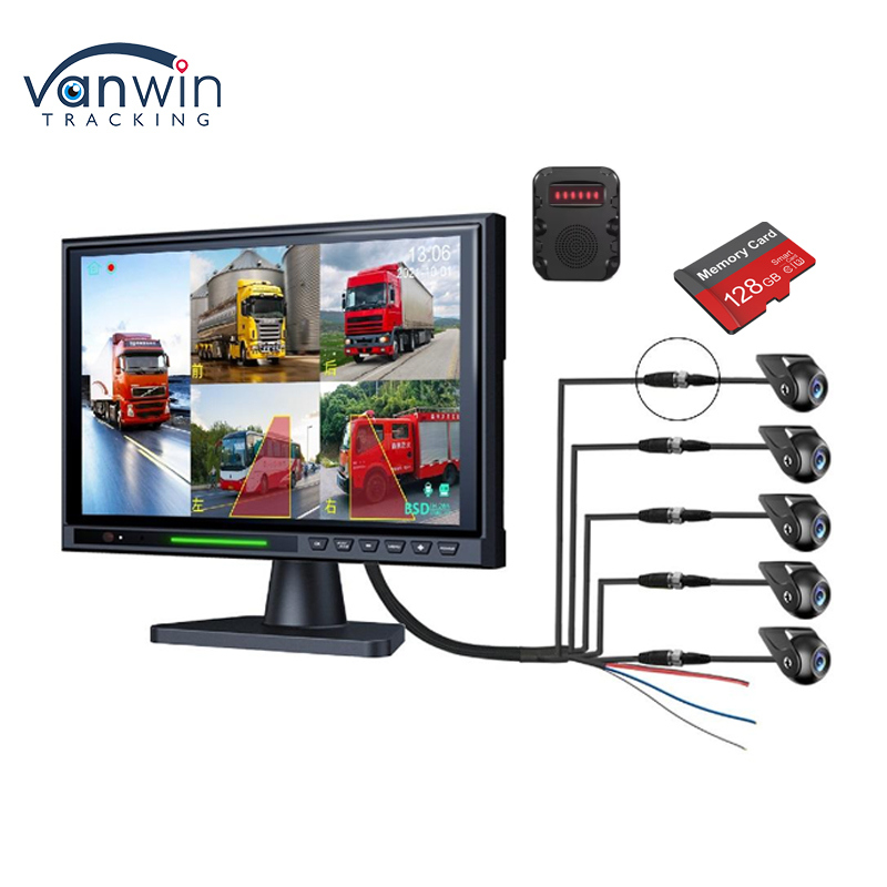 10,1 inch IPS Touchscreen 5CH Split DVR Achteruitrijmonitor, AHD 1080P BSD Achteruitrijcamera Kit voor Vrachtwagen Bus Camper