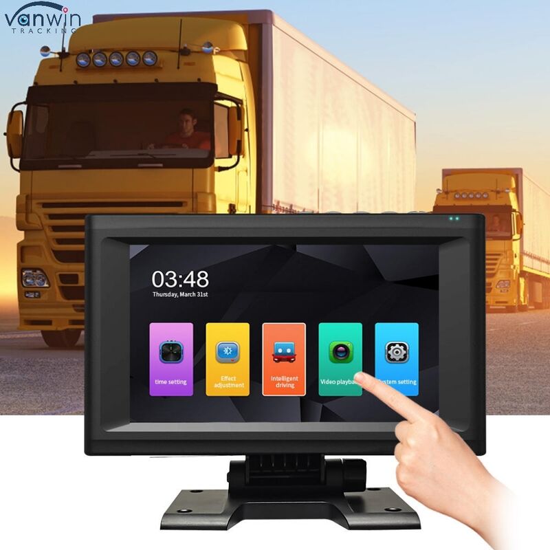 AI MDVR 7 inch touchscreen videorecorder met vierkanaals panoramabewakings- en blindspot detectie systeem