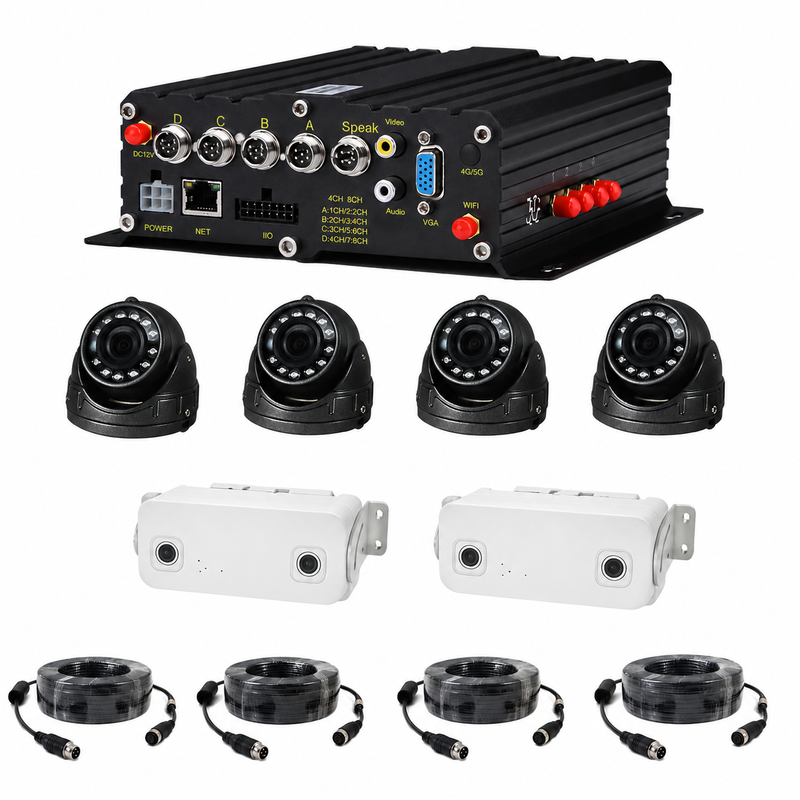 1080P buspassagiers tellende MDVR-camera, 3D verrekijker busmensenteller, GPS mobiele DVR voor passagiersstroom en veiligheidsmonitoring