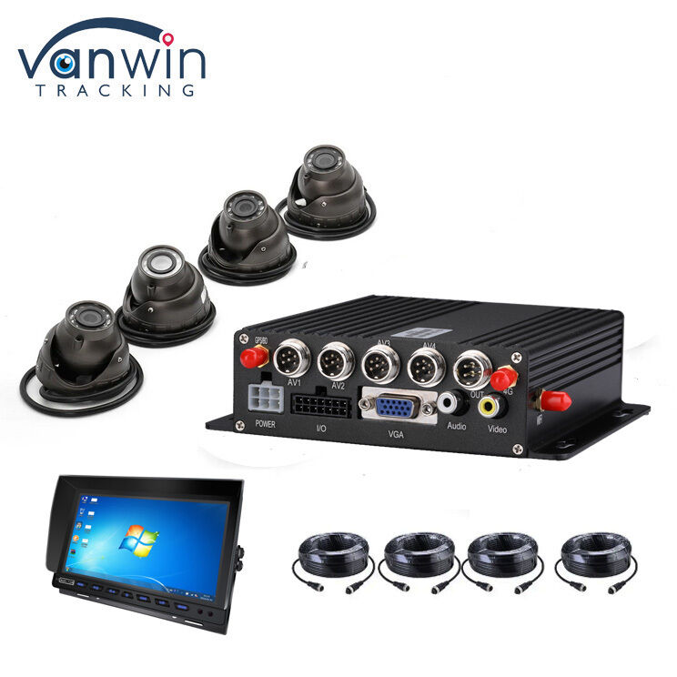 4-kanaals mobiele DVR met GPS-tracker en 1080P autovideocamera voor busbeveiligingssysteem